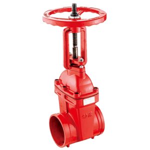 Grooved rising stem gate valve